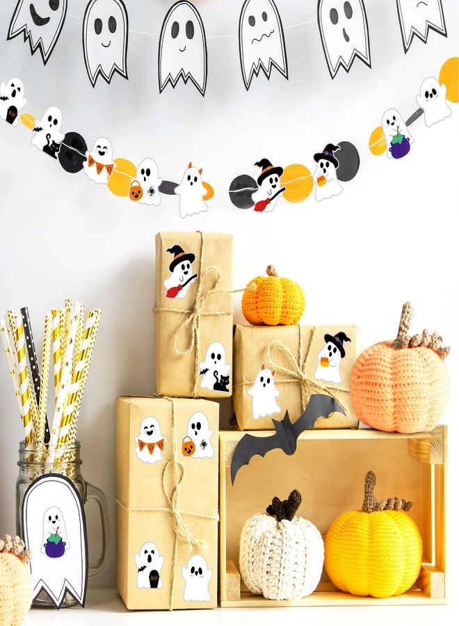 COCHIE Cute Halloween Stickers Decorations, 108pcs 2 Inch Self-Adhesive Halloween Ghost Stickers Tags Label Decal for Envelopes Craft Card Seal Gifts Candy Bags Party Decor Supplies (Cute Ghost) - Image 5